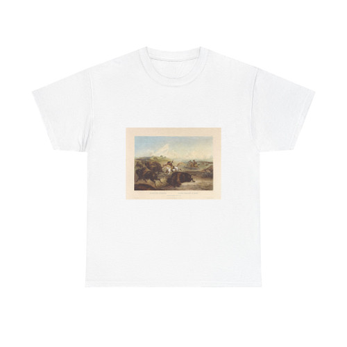 Karl Bodmer - Indians hunting the bison 2 (Native Americans in Art) T-Shirt