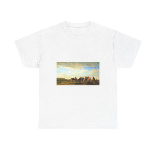 Albert Bierstadt - Indians Traveling Near Fort Laramie (Native Americans in Art) T-Shirt