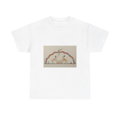 Jose Disiderio (J.D.) Roybal - Deer under an Avanyu Rainbow (Native Americans in Art) T-Shirt