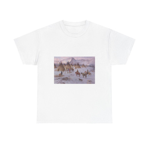 J Scott Winter Indian Encampment - Hunters Return (1979) (Native Americans in Art) T-Shirt