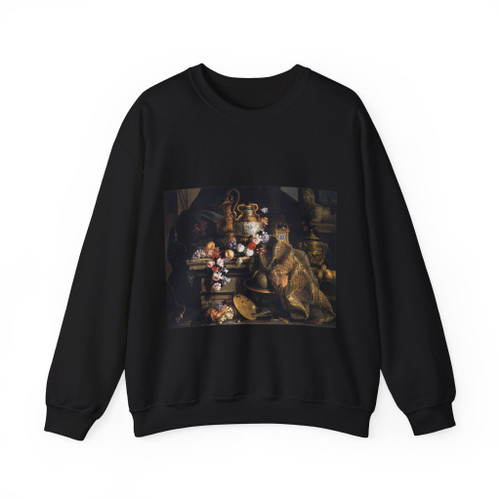 MONNOYER, Jean-Baptiste - Still-Life of Flowers and Fruits (Artwork) Crewneck Sweatshirt