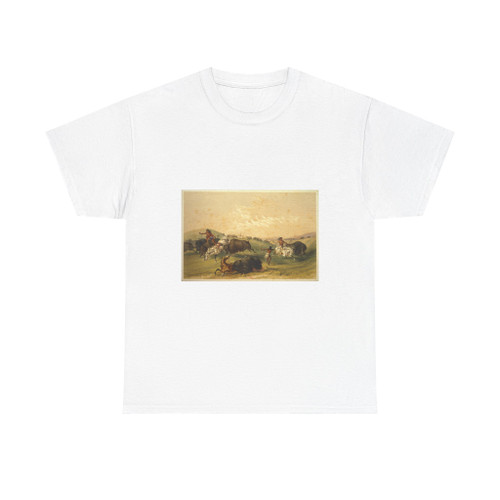 George Catlin - Buffalo Hunt  A Numerous Group (1844) (Native Americans in Art) T-Shirt