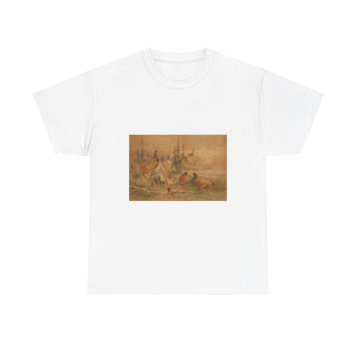 Frederick A. Verner Indian Encampment with Campfire, 1884 (Native Americans in Art) T-Shirt