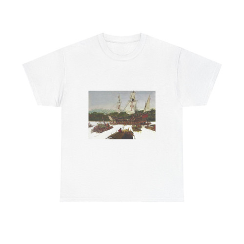 Cuquimpu natives paddle to the Santiago to unload its cargo (Native Americans in Art) T-Shirt