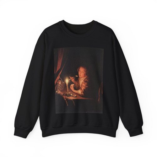 SCHALCKEN, Godfried - Girl Eating an Apple (Artwork) Crewneck Sweatshirt