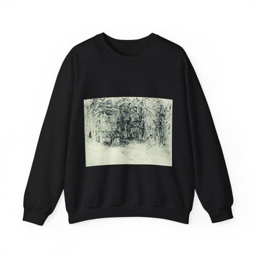 SHISKIN, Ivan Ivanovich - Sketch for the painting in 1898 (Artwork) Crewneck Sweatshirt