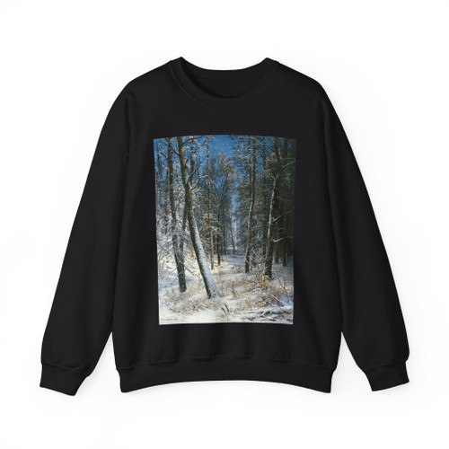 SHISKIN, Ivan Ivanovich - Winter in the forest, frost 1877 (Artwork) Crewneck Sweatshirt