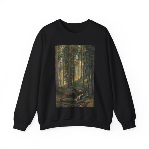 SHISKIN, Ivan Ivanovich - Stream in the Forest (on the hillside) 1880 (Artwork) Crewneck Sweatshirt