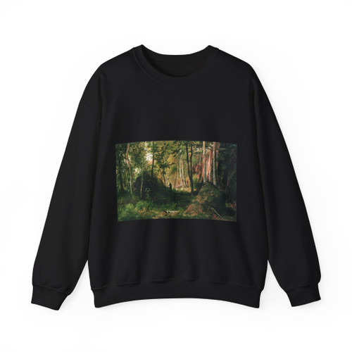 SHISKIN, Ivan Ivanovich - Landscape with a Hunter. Valaam Island 1867 (Artwork) Crewneck Sweatshirt