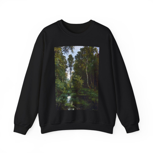 SHISKIN, Ivan Ivanovich - overgrown pond at the edge of the forest. Siverskaya (Artwork) Crewneck Sweatshirt