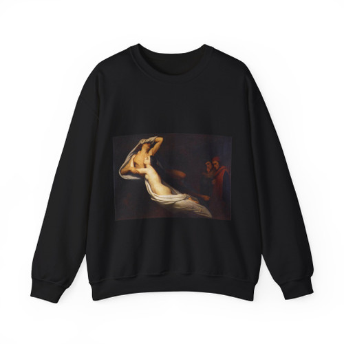 SCHEFFER, Ary - The Ghosts of Paolo and Francesca Appear to Dante and Virgil2 (Artwork) Crewneck Sweatshirt