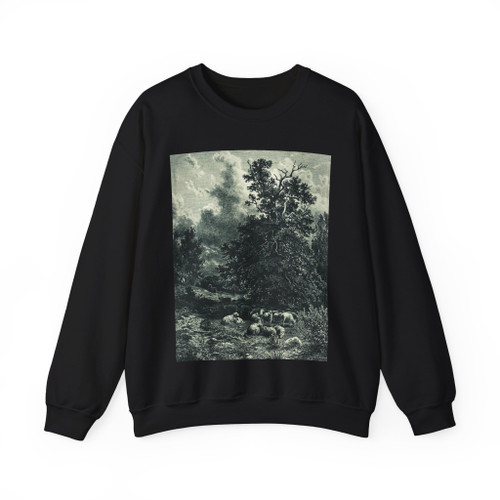SHISKIN, Ivan Ivanovich - herd of sheep on the edge of the forest 1860 (Artwork) Crewneck Sweatshirt