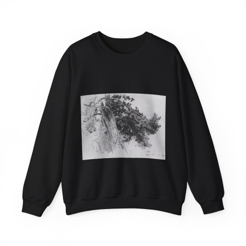 SHISKIN, Ivan Ivanovich - Part of the trunk of a pine. Mary Hovey 1890 (Artwork) Crewneck Sweatshirt