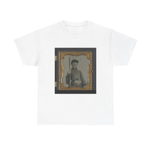 Private Peter Lauck Kurtz of Company a, 5Th Virginia Infantry Regiment, in Uniform With Musket and Revolver (U.S. Civil War) T-Shirt