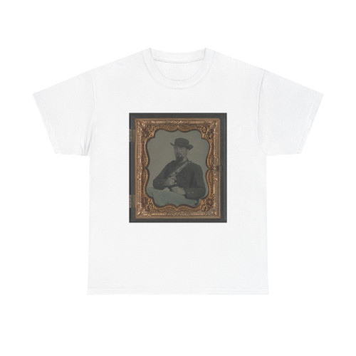 Private William B. Todd of Company E, 9Th Virginia Cavalry Regiment With Colt Army Revolver and Smoking a Cigar (U.S. Civil War) T-Shirt