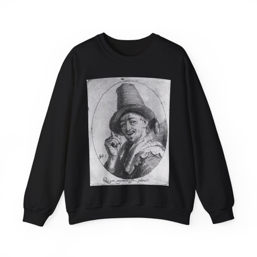 SCHALCKEN, Godfried - Man Making an Obscene Gesture (Artwork) Crewneck Sweatshirt