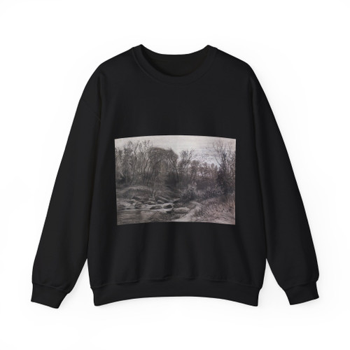 SHISKIN, Ivan Ivanovich - Forest Stream. Evening 1871 (Artwork) Crewneck Sweatshirt