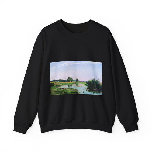 SHISKIN, Ivan Ivanovich - Landscape with lake 1886 (Artwork) Crewneck Sweatshirt