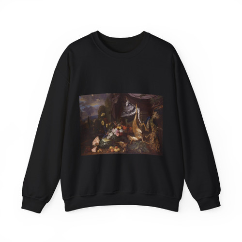 RYSBRACK, Pieter Andreas - Still-Life with Flowers and Fowl (Artwork) Crewneck Sweatshirt