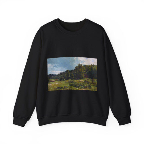 SHISKIN, Ivan Ivanovich - meadow at the edge of the forest. Siverskaya. 1887 (Artwork) Crewneck Sweatshirt