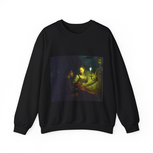 SCHALCKEN, Godfried - A Man Offering Gold and Coins to a Girl (Artwork) Crewneck Sweatshirt