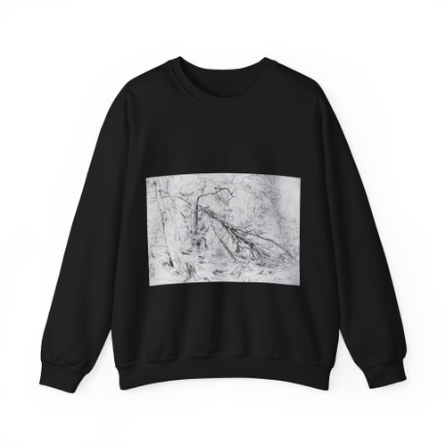 SHISKIN, Ivan Ivanovich - Broken Birch 1872 (Artwork) Crewneck Sweatshirt