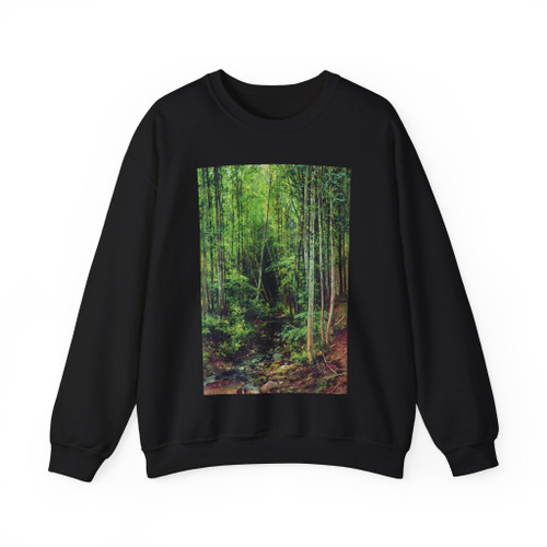 SHISKIN, Ivan Ivanovich - Les aspen. 1896 (Artwork) Crewneck Sweatshirt