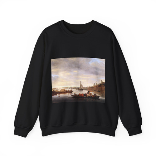 RUYSDAEL, Salomon van - The Crossing at Nimwegen (Artwork) Crewneck Sweatshirt