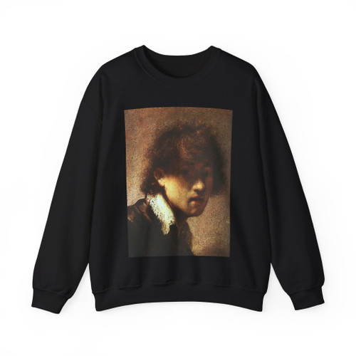 REMBRANDT Harmenszoon van RIJN - SELF PORTRAIT, 1629, PANEL (Artwork) Crewneck Sweatshirt