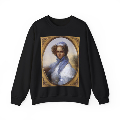 KINSOEN, Francois-Joseph - Presumed Portrait of Miss Kinsoen. (Artwork) Crewneck Sweatshirt