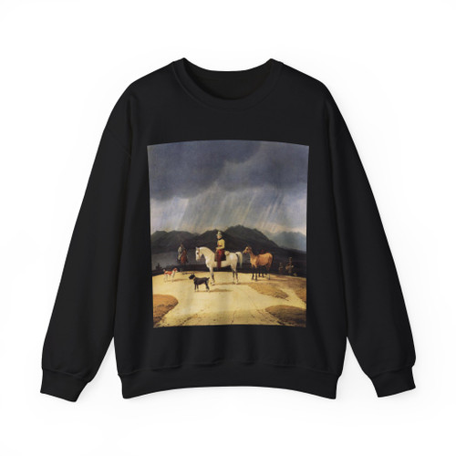 KOBELL, Wilhelm von - Riders at the Tegernsee (Artwork) Crewneck Sweatshirt