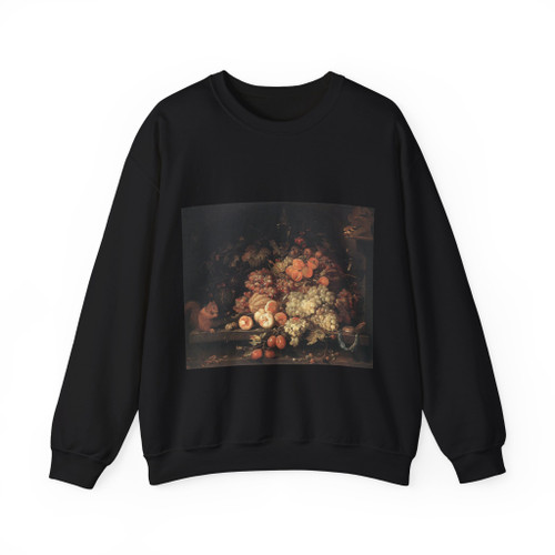 MIGNON, Abraham - Fruit Still-Life with Squirrel and Goldfinch (Artwork) Crewneck Sweatshirt