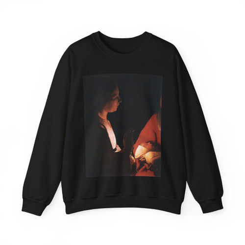 LA TOUR, Georges de - The New-born (detail) (Artwork) Crewneck Sweatshirt