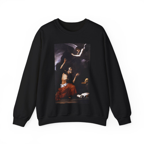 RIBERA, Jusepe de - St Jerome and the Angel (Artwork) Crewneck Sweatshirt