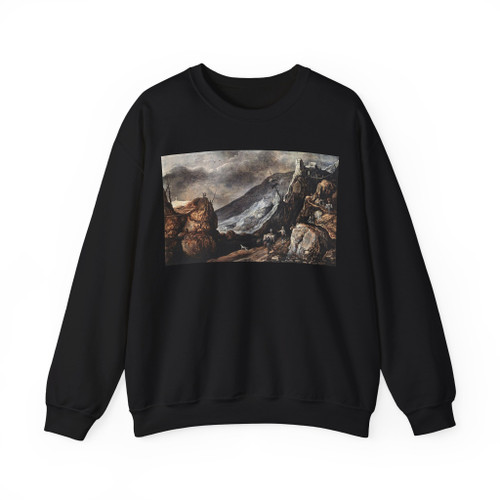 MOMPER, Joos de - Landscape with the Temptation of Christ (Artwork) Crewneck Sweatshirt