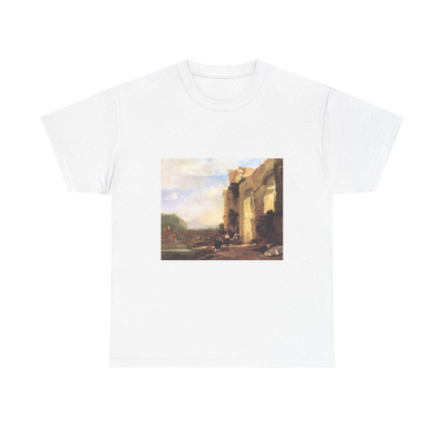ASSELYN, Jan - Italian Landscape with the Ruins of a Roman Bridge and Aqueduct (Artwork) T-Shirt