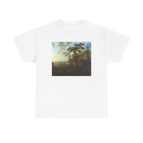 BERCHEM, Nicolaes - Mountainous Landscape with Muleteers (Artwork) T-Shirt