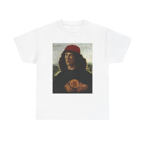 BOTTICELLI, Sandro - Portrait of a Man with a Medal of Cosimo the Elder (Artwork) T-Shirt
