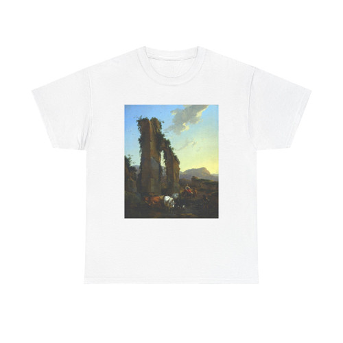 BERCHEM, Nicolaes - Peasants with Cattle by a Ruined Aqueduct (Artwork) T-Shirt