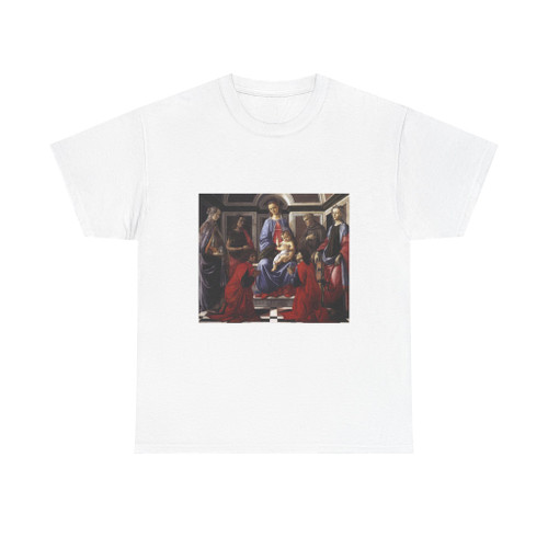 BOTTICELLI, Sandro - Madonna and Child with Six Saints (Sant'Ambrogio Altarpiece) (Artwork) T-Shirt