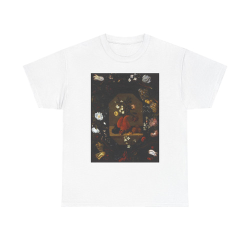 ESPINOSA, Juan de - Still-Life with Flowers with a Garland of Fruit and Flowers (Artwork) T-Shirt