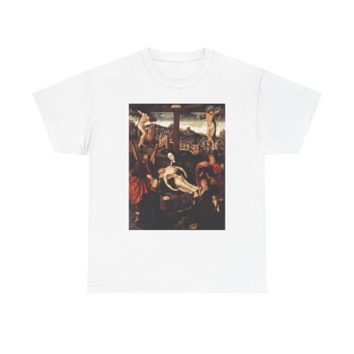 CORNELISZ van Oostsanen, Jacob - Crucifixion with Donors and Saints (Artwork) T-Shirt