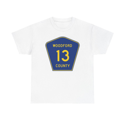 Woodford County 13 (Illinois) (Road Sign) T-Shirt