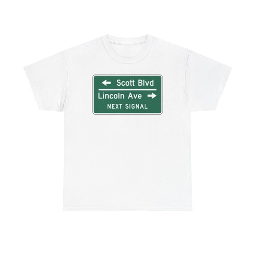 Scott Blvd Lincoln Ave NEXT SIGNAL MUTCD D3-2c (Florida) (Road Sign) T-Shirt