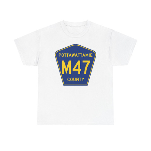 Pottawattamie County Route M47 IA (Iowa) (Road Sign) T-Shirt