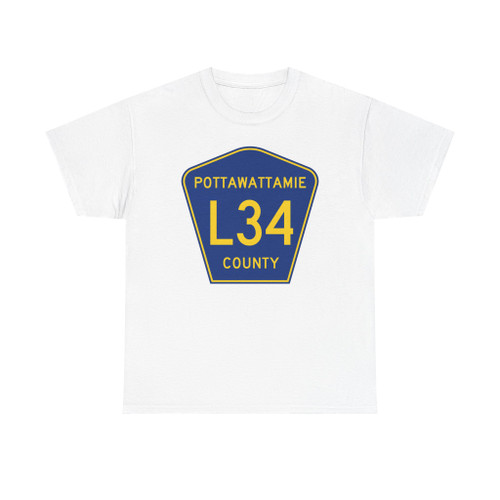 Pottawattamie County Route L34 IA (Iowa) (Road Sign) T-Shirt