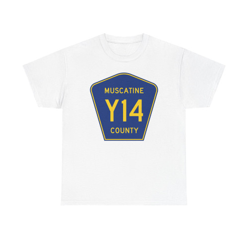 Muscatine County Route Y14 IA (Iowa) (Road Sign) T-Shirt
