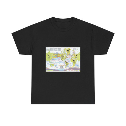 Great Whales, Migration and Range (1976) (Map) T-Shirt