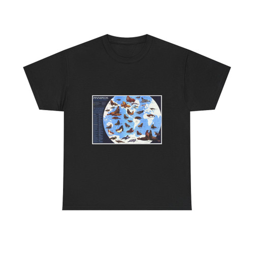 Pinnipeds Around the World (1987) (Map) T-Shirt