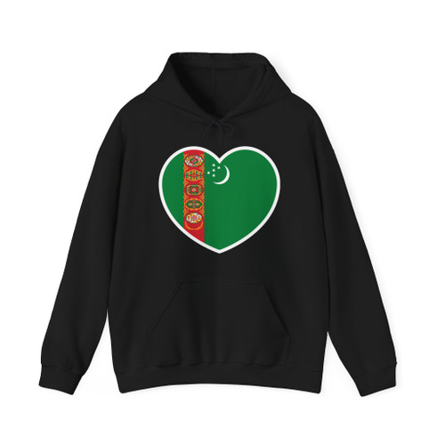Turkmenistan flag heart white (Turkmenistan) Hoodie